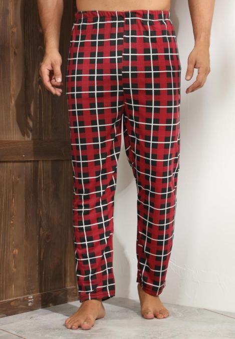 Pantaloni de Pijama ,Big Size ,Barbati,Culoare Rosu cu Alb,Engros